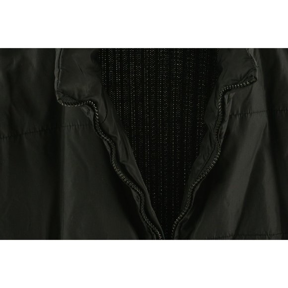 Chevignon Men's Medium Black Nylon Soft Shell Rib Knit Full Zip High Neck Jacket - Picture 6 of 10